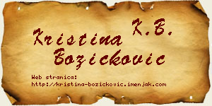 Kristina Božičković vizit kartica
